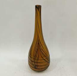 Vintage 20 Inch Murano Tiger Striped Art Glass Vase