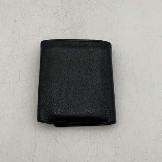 Fossil Mens Black Leather Card Holder Multiple Slip Pocket Trifold Wallet image number 2