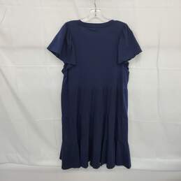 J. Crew Navy Blue Cotton Short Sleeved Dress WM Size L NWT alternative image