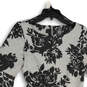 Womens Gray Black Floral Bell Sleeve Back Zip Fit And Flare Dress Size 6 image number 3