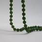 Vintage 14k Gold Clasp on Green Gemstone Beaded 17 3/4 Inch Necklace 22.5g image number 5