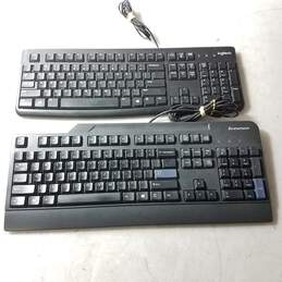 Lot of Two Computer Keyboards (Logitech K120 & Lenovo KU-0225)