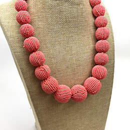 Designer J. Crew Gold-Tone Pink Coated Salmon Micro Chunky Beaded Necklace