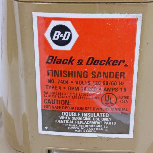 Vintage Black & Decker Finishing Sander #7404 image number 3