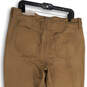 Womens Brown Flat Front Pockets Stretch Skinny Leg Ankle Pants Size 14R image number 4