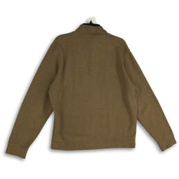 Men Brown Mock Neck Long Sleeve Quarter Zip Pullover Sweater Size Medium alternative image