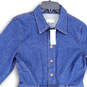 NWT Womens Blue Denim 3/4 Sleeve Tie Waist Knee Length Shirt Dress Size 8 image number 3