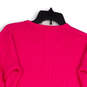 Womens Pink Knitted Stretch Long Sleeve Crew Neck Pullover Sweater Size S image number 4