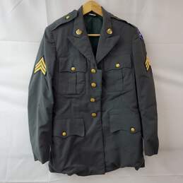 US Army Green Uniform Dress Jacket with Infantry Pin Men's 34L