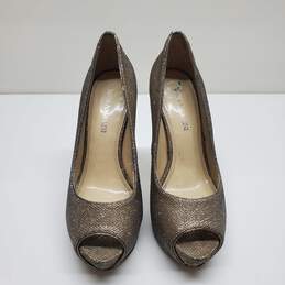Enzo Angiolini Gold Glitter Platform Heels Sparkly Women's Size 6, Used