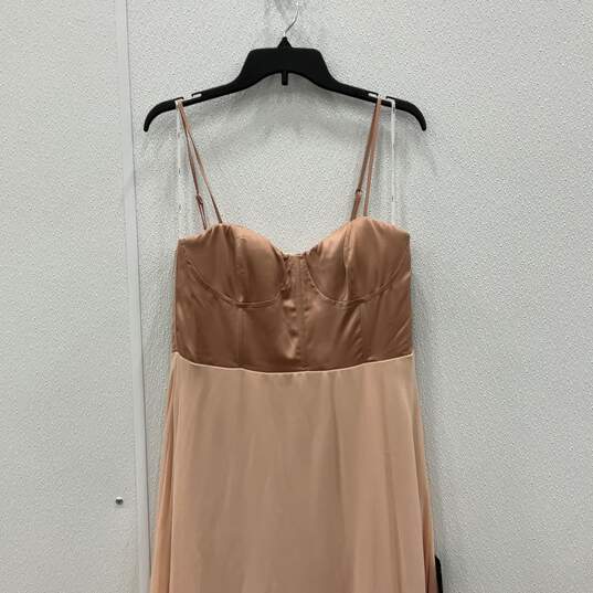 NWT Womens Pink Sleeveless Sweetheart Neck Back Zip Maxi Dress Size XL image number 3
