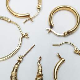 10K Gold Single Hoop Earrings 3.6g alternative image