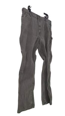 Mens Green Flat Front Straight Leg Denim Carpenter Pants Size 40x32 alternative image