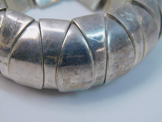 Taxco Mexico Artisan 925 Sterling Silver Chunky Statement Bracelet For Repair 136.9g image number 2