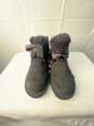 Womens Black Bear Paw Suede Lined Ankle Boot Size 8 image number 1