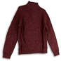 NWT Mens Purple Knitted Long Sleeve 1/4 Zip Mock Neck Pullover Sweater Sz L image number 2