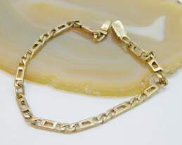 Fancy 14k Yellow Gold Link Chain Bracelet 6.0g
