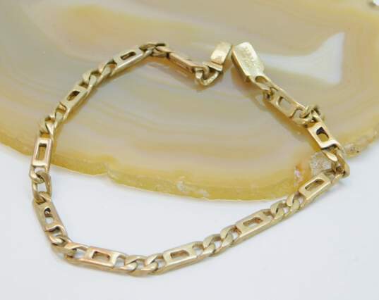 Fancy 14k Yellow Gold Link Chain Bracelet 6.0g image number 1