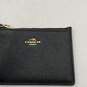 Coach Womens Black Leather Card Holder Zipper Mini Coin Wallet Purse image number 4