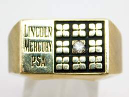 Vintage 10K Yellow Gold Diamond Accent Lincoln Mercury PSA Ring 21.7g
