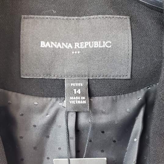 Banana Republic Black Blazer Women's Petite 14 NWT image number 4