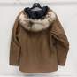 Men's Columbia Faux Fur Trimmed Hooded Tan Winter Jacket Size S image number 2
