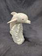 Pink Marble Dolphin Statue on Stand image number 1