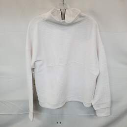 Wm Zella Solid Textured White Half Zip Pullover Sweatshirt Sz L W/Tags alternative image
