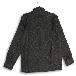 NWT Black Gray Printed Pointed Collar Long Sleeve Button-Up Shirt Size M/38 alternative image