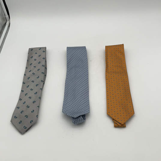 NWT Mens Multicolor Abstract Print Adjustable Pointed Neckties Lot Of 3 image number 1