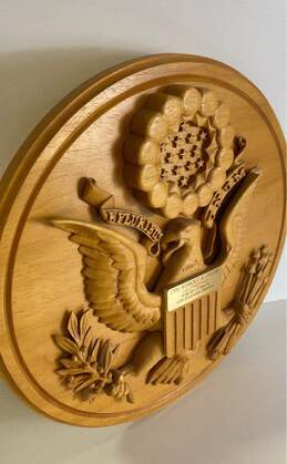 Military Commemorative Plaque E Pluribus Unum Carved Wood US Seal CSM Jacob alternative image
