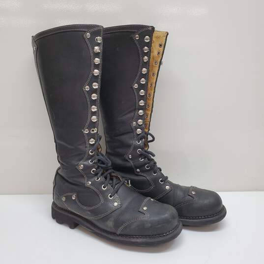 John Fluevog Black Leather Knee High Boots image number 1