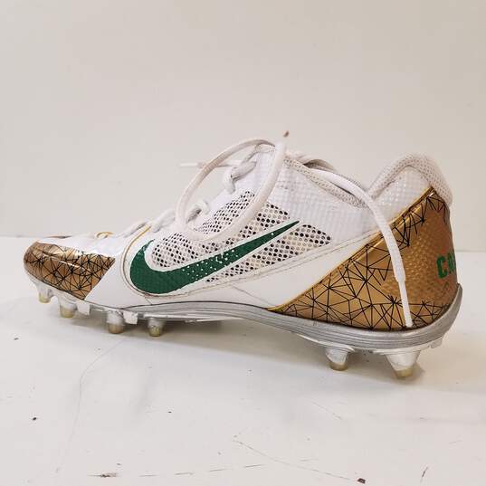 Nike ID Custom Alpha Pro White/Gold Low Cleats 11.5 image number 2