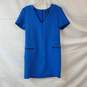 Topshop Cobalt Blue Zipper Pockets Shift Dress Size 2 image number 1