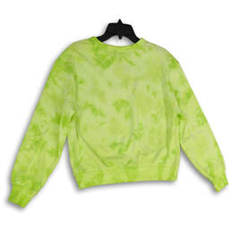NWT Womens Green Tie-Dye Round Neck Long Sleeve Pullover Sweatshirt Size S alternative image
