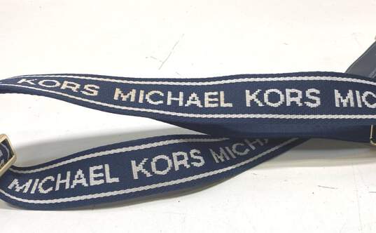 Michael Kors Leather Small Logo Tape Camera Bag Navy image number 4