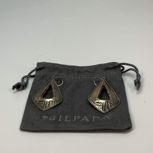 Designer Silpada 925 Sterling Silver Fish Hook Taos Dangle Earrings w/ Bag image number 1
