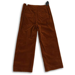 Womens Brown Pockets Button Fly Flat Front Cropped Pants Size 4 alternative image