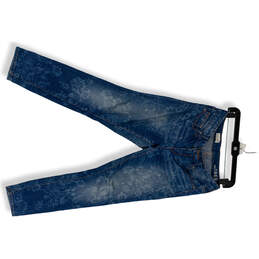 Womens Blue Floral Medium Wash Denim Pockets Always Skinny Jeans Size 27