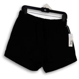 NWT Womens Black Elastic Waist Regular Fit Pull-On Sweat Shorts Size Medium