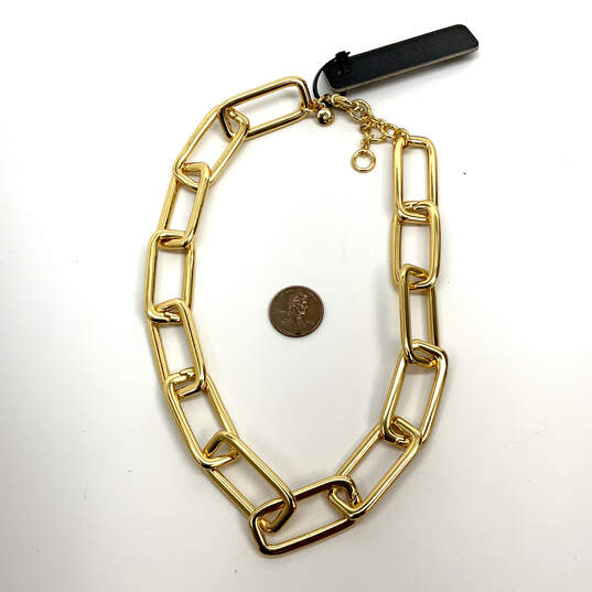 NWT Designer J. Crew Gold-Tone Paper Clip Oval Shape Link Chain Necklace image number 3