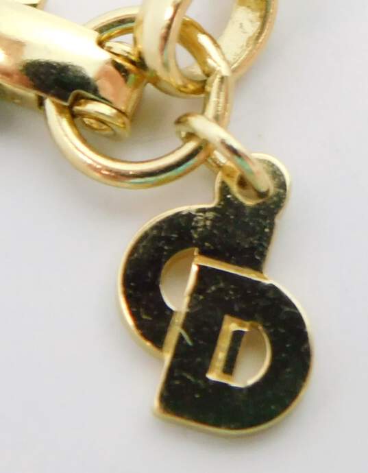 Christian Dior Goldtone Faux Pearl & Rhinestones Pendant Herringbone Chain Necklace & Matching Drop Post Earrings Set 25g image number 5