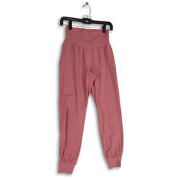 Womens Pink Flat Front Elastic Waist Pull-On Jogger Pants Size XS