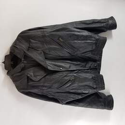 VIP Men Black Leather Jacket L