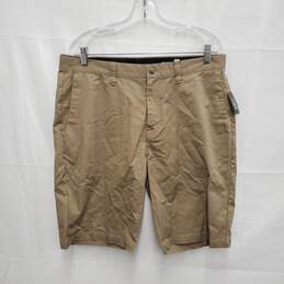 NWT Volcom MN's Beige Monty Stretch Cotton Blend Shorts Size 34