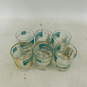 MCM Mid Century Libbey Southern Comfort Low Ball Barware Gold & Turquoise Drinking Glasses image number 1