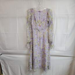 D Play Purple Floral Patterned Long Sleeved Dress WM Size S NWT alternative image