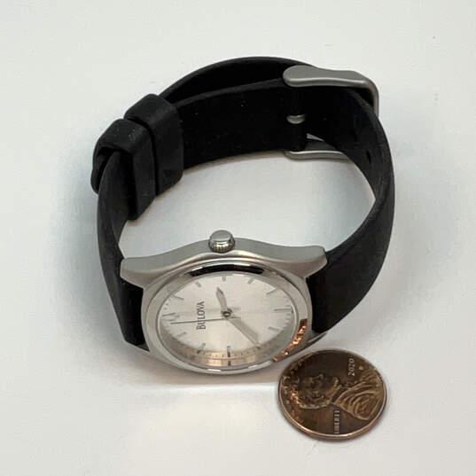 Designer Bulova C860746 Silver-Tone Adjustable Strap Analog Wristwatch image number 3