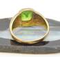 Vintage 10K Yellow Gold Peridot Color Glass Ring 2.3g image number 3