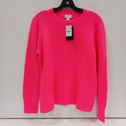 J. Crew Women's Hot Pink LS Crew Neck Sweater Size M NWT